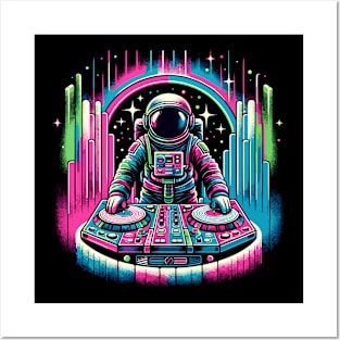 Retro Astronaut DJ Funny Astronaut Posters and Art